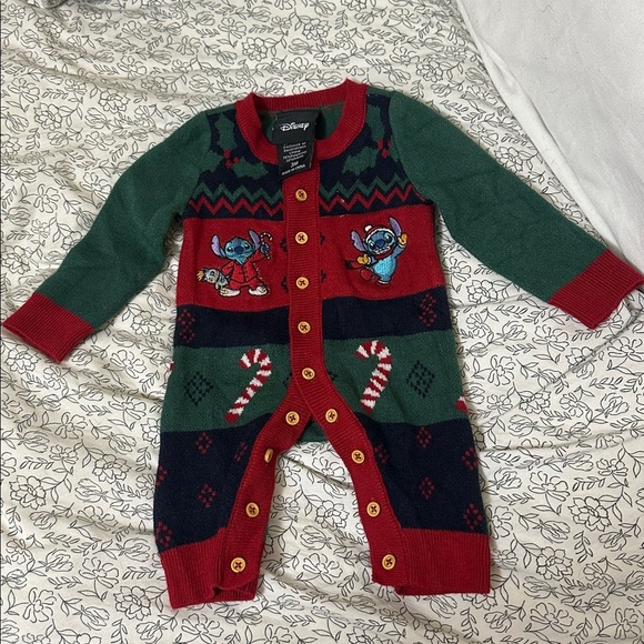 Disney Lilo & Stitch Holiday Sweater Christmas One-Piece - BoxLunch Exclusive 3M - Picture 3 of 5